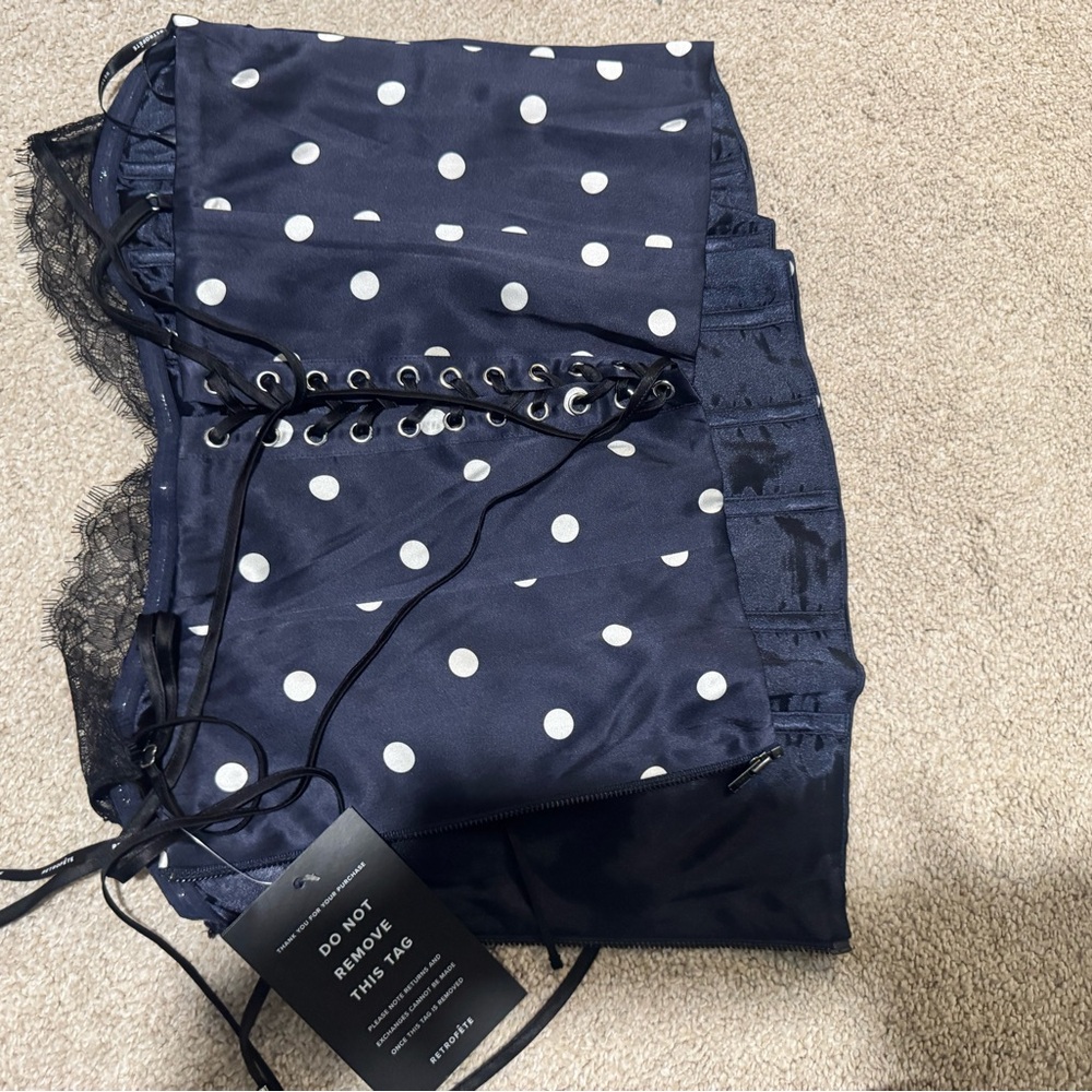 Retrofete Navy Polka Dot Skirt Set